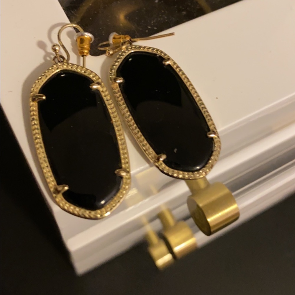 Kendra Scott drop earrings black and gold